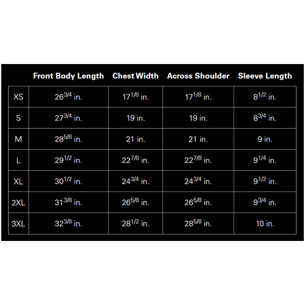Parasocial Tee Size Chart
